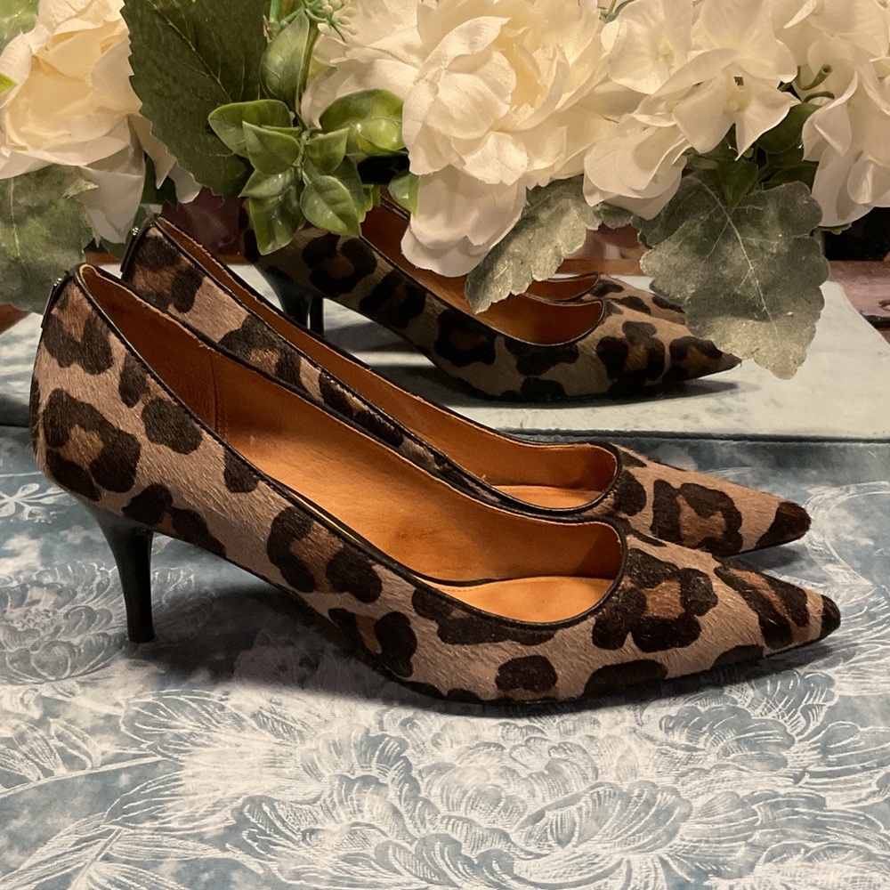 Coach Tan  Leopard Print Heels